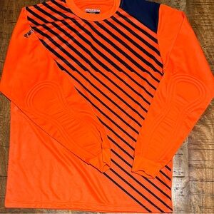 (AM) Vizari Orange and Blue Soccer Goalie Jersey with Padded Sleeves